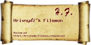 Hrivnyák Filemon névjegykártya